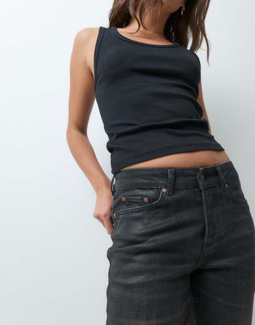 AllSaints Nat low rise slim fit denim jeans in coated black, 5 of 5