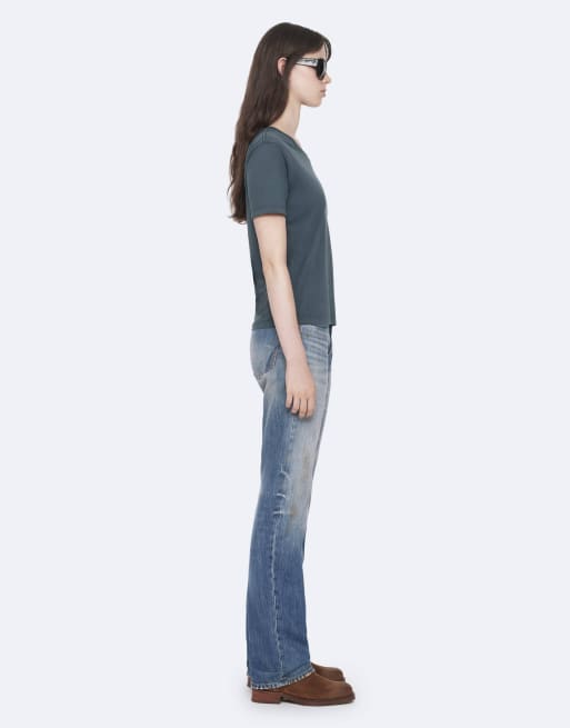 AllSaints - Nat - Low rit slim fit jeans in licht getint indigo, 6 van 6
