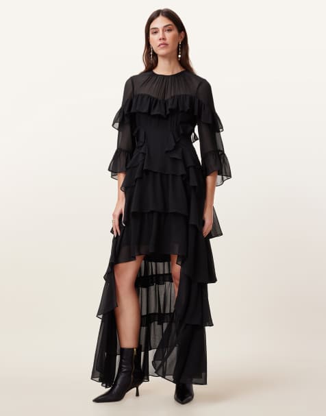 AllSaints - Nat - Robe à volants - Noir - view 1