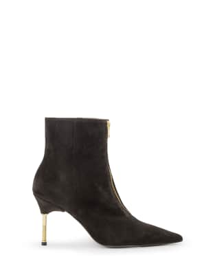 AllSaints - Natasha - Stiefel aus Wildleder in Bitterbraun