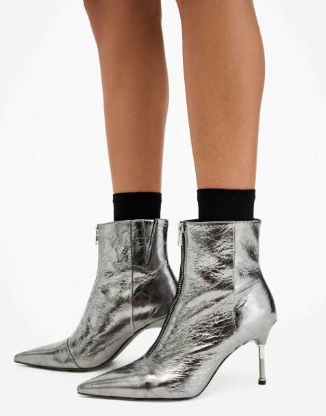 AllSaints – Natasha – Stiefel in Graphitgrau - view 1