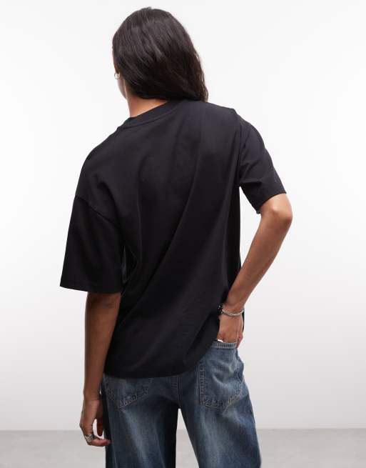 AllSaints Neon Etta graphic logo t-shirt in black, 4 of 4