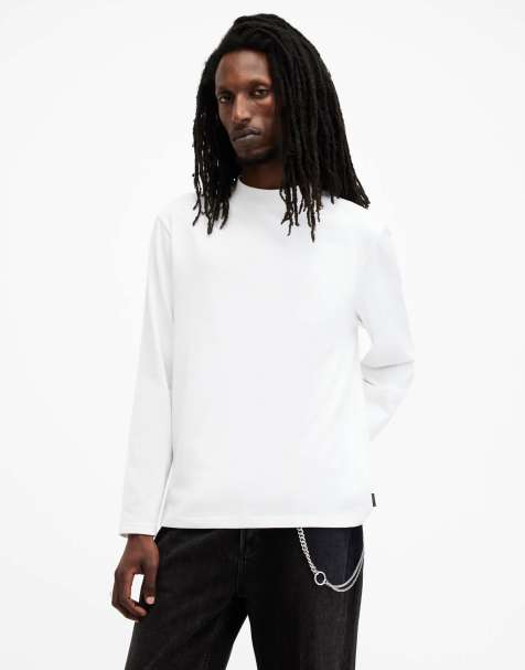 AllSaints – Nero – Langärmliges Shirt in Kreideweiß mit Rundhalsausschnitt - view 1