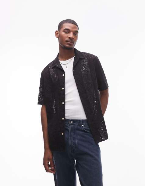 Allsaints netley shirt in black