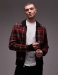 [AllSaints] AllSaints Nettle check cardigan in black & red M RED