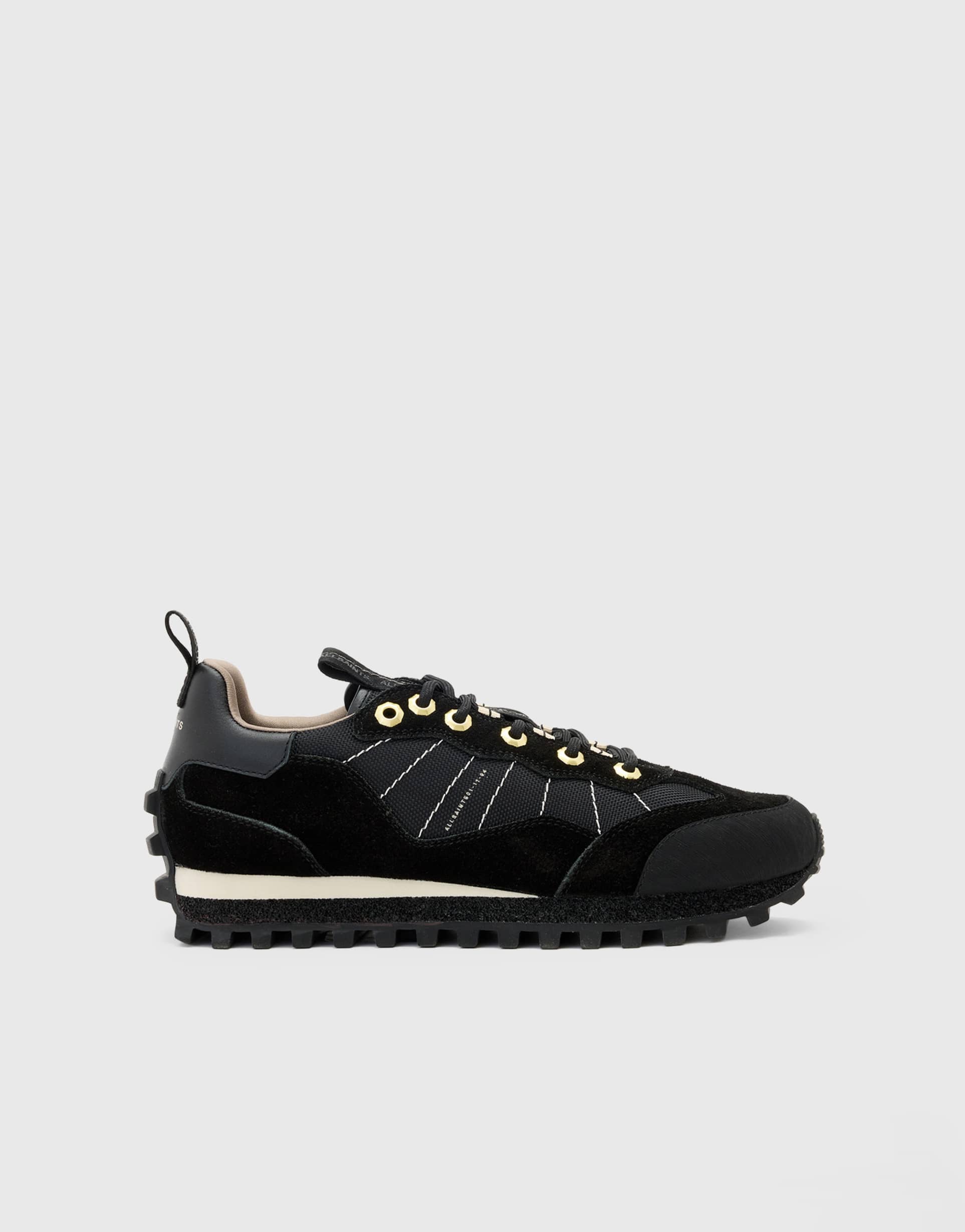 allsaints nevis runner sneakers in black