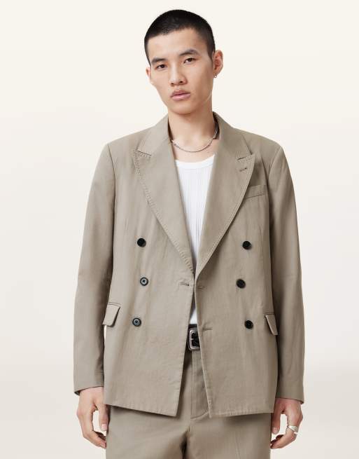 AllSaints - Newton - Blazer in stone grijs
