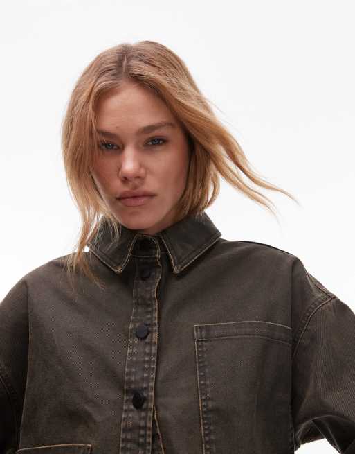 AllSaints – Nicky – Czarna, jeansowa kurtka koszulowa, 3 z 4
