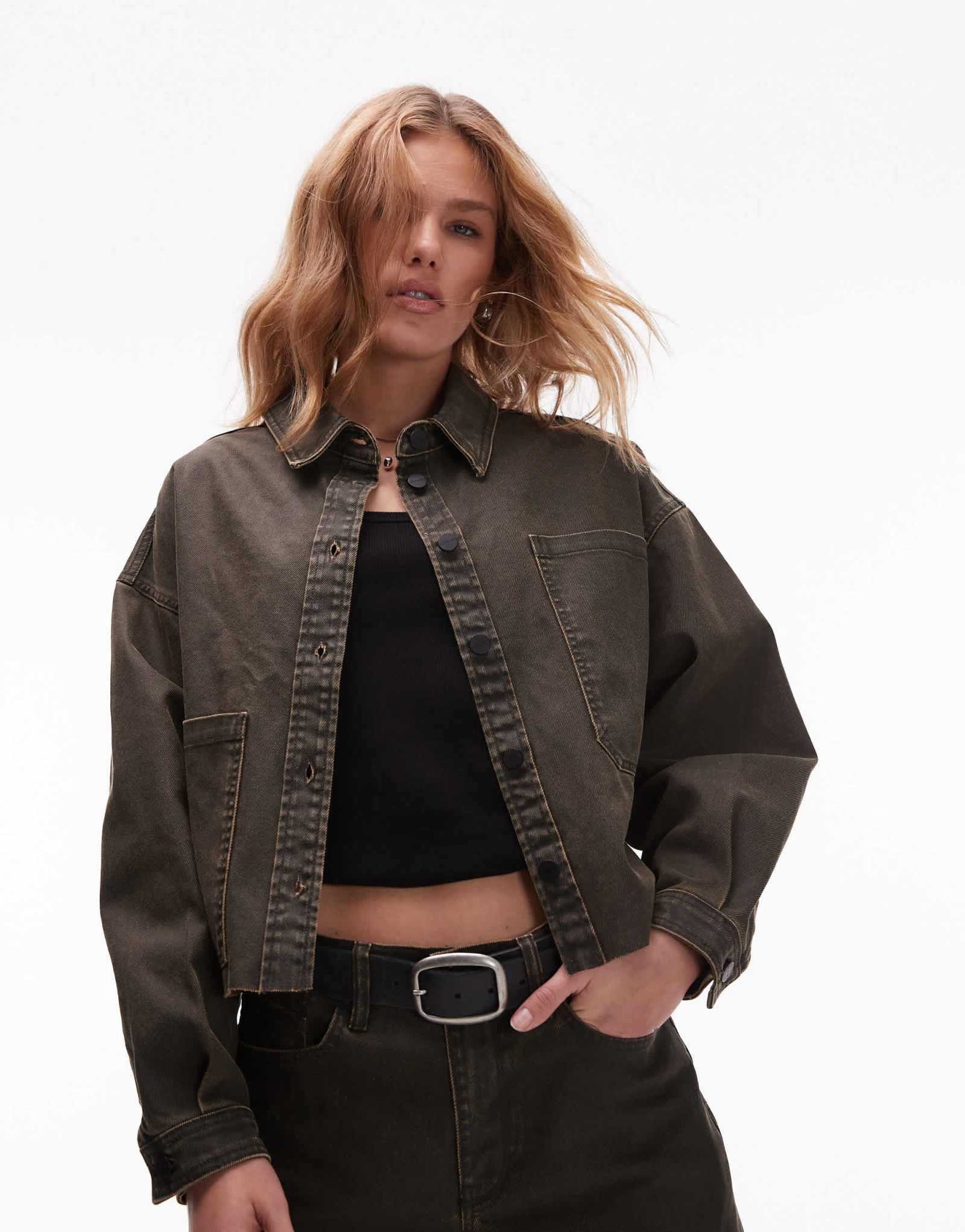 Джинсовая куртка AllSaints Nicky черного цвета