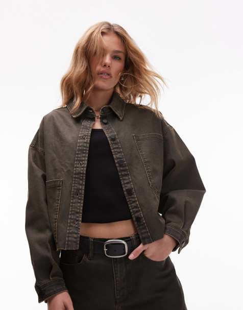 AllSaints - Nicky - Denim shacket in zwart - view 1