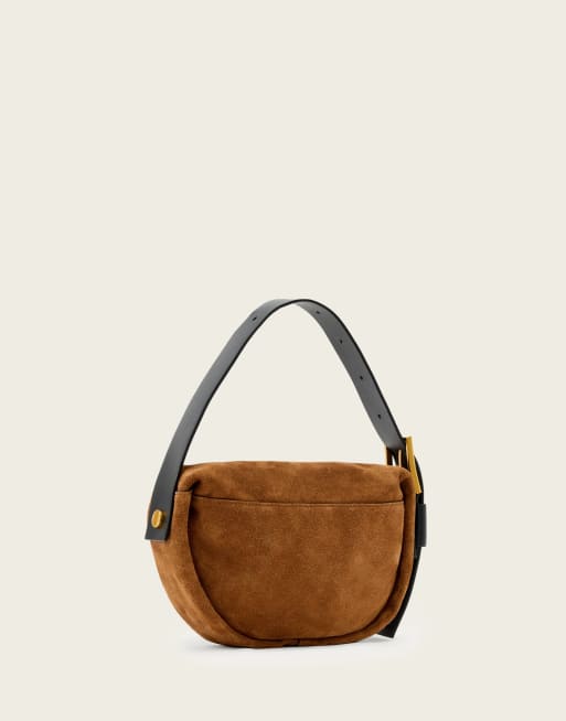AllSaints - Noemie - Mini sac porté épaule en daim - Fauve, 3 de 4