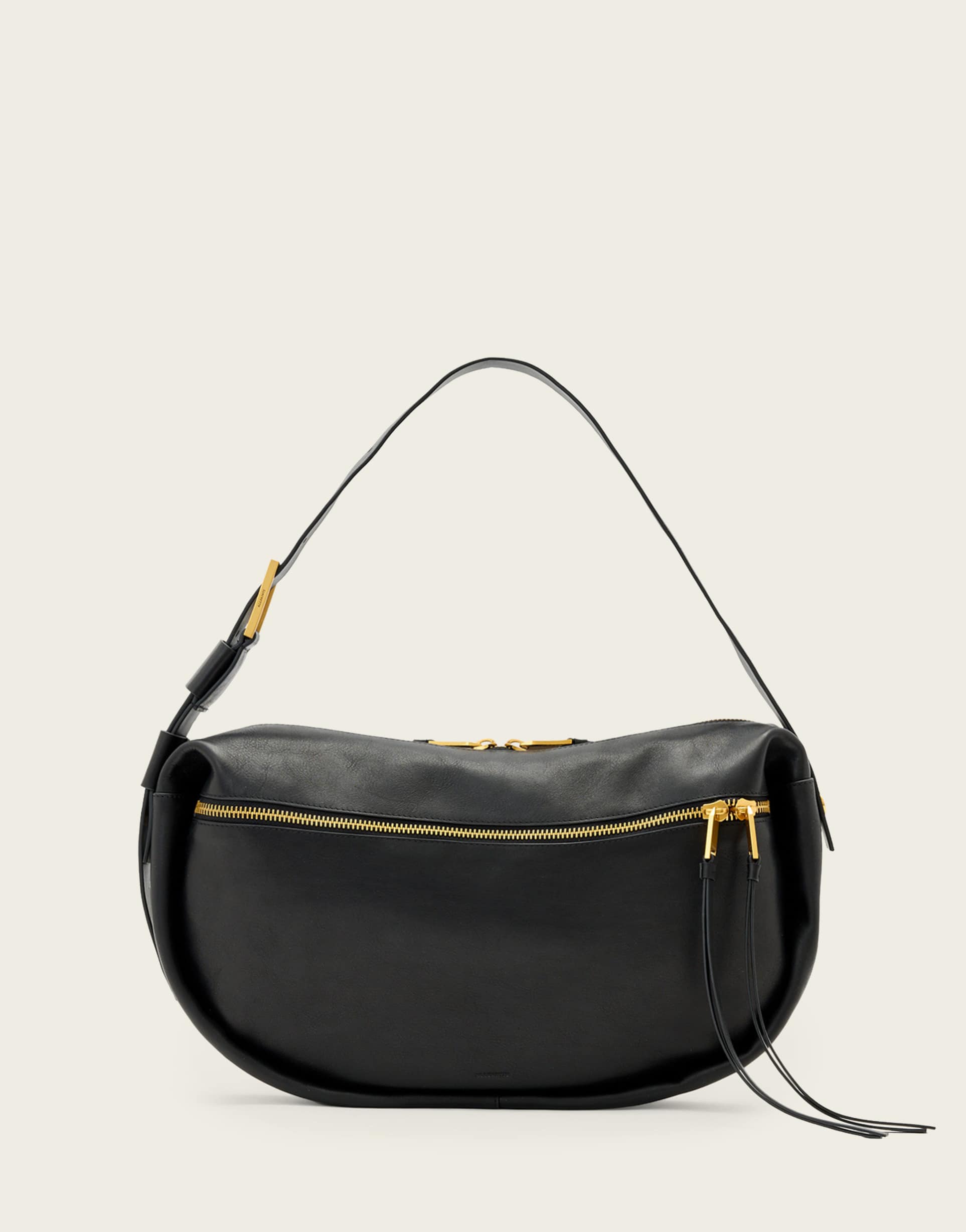 allsaints noemie shoulder bag in black