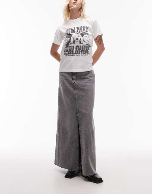 AllSaints - Noir - Sort maxinederdel i denim i vintagestil, 4 af 5