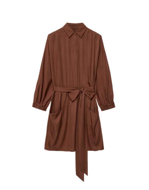 AllSaints Noora Kleid in Rostrot, 2 von 6
