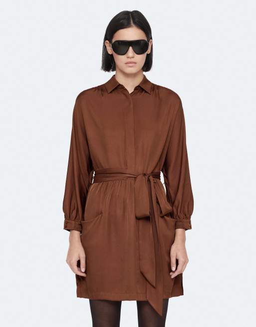 AllSaints Noora Kleid in Rostrot, 4 von 6