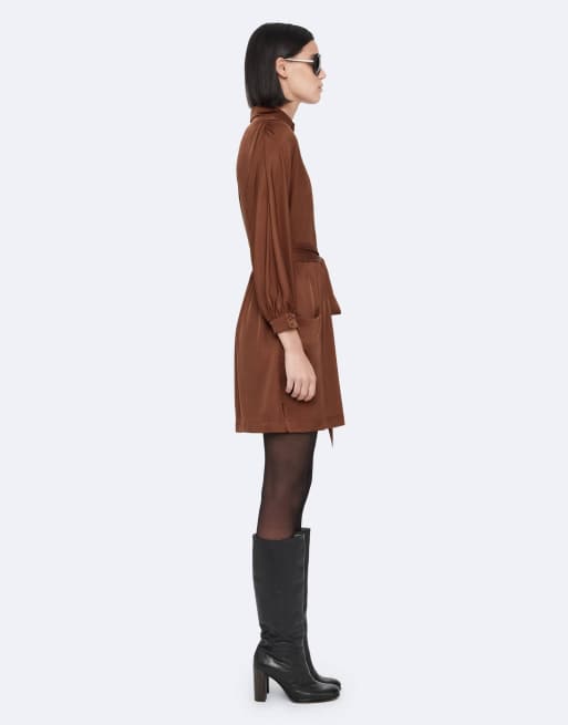AllSaints Noora Kleid in Rostrot, 6 von 6
