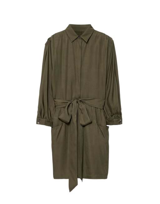 AllSaints Noora Kleid in verwaschenem Khaki, 2 von 6