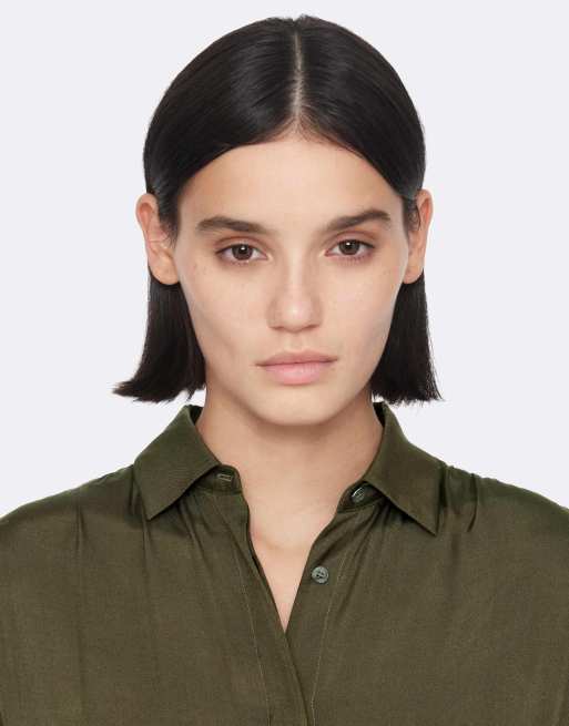 AllSaints Noora Kleid in verwaschenem Khaki, 3 von 6