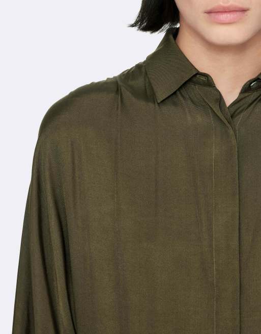 AllSaints Noora Kleid in verwaschenem Khaki, 5 von 6