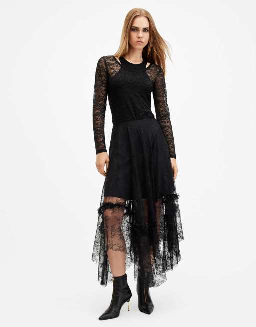 Leg Avenue - Bodystocking Col Montant En Dentelle Noir