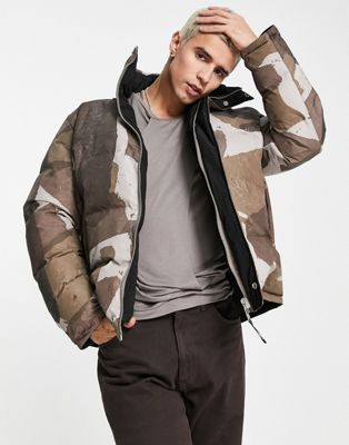 AllSaints novern camo jacket in stone - Click1Get2 Cyber Monday