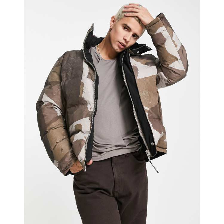 H&m camo puffer on sale jacket