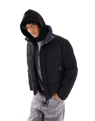 AllSaints Novern zip up puffer jacket in black - ASOS Price Checker