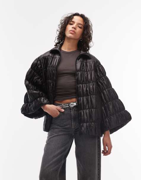 Allsaints Nyelee puffer jacket in black - view 1