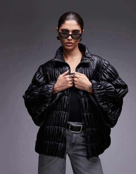 AllSaints – Nyelee – Svart pufferjacka - view 1