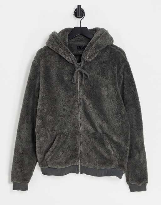 Sweat à Capuche Zippé AllSaints Homme - Gris - Taille M - Très Bon état