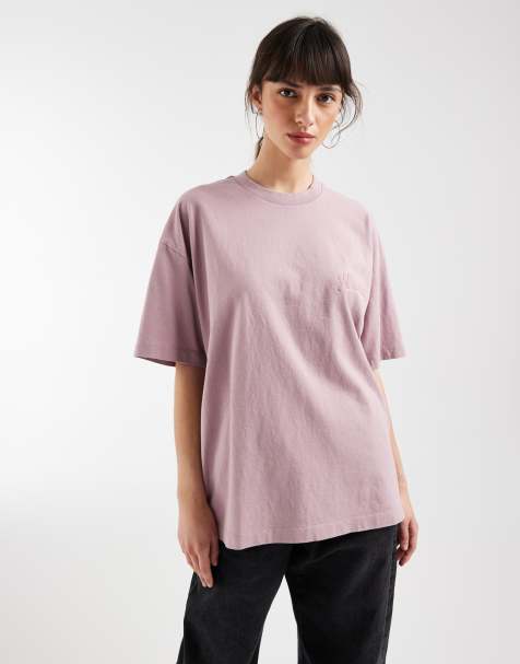 AllSaints - Odyessey - T-shirt met print op de achterkant in oud lila - view 1