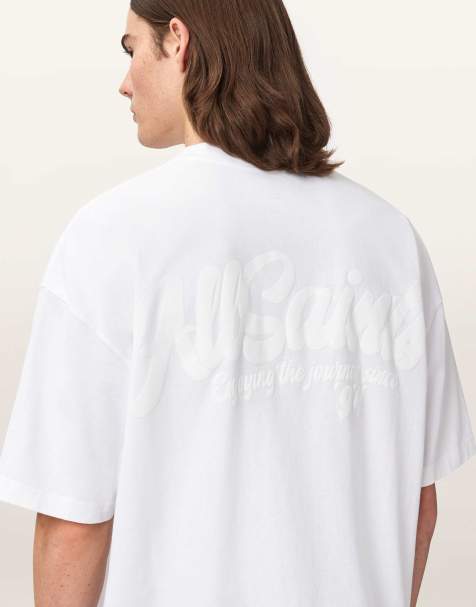AllSaints – Odyssey – Kurzärmliges T-Shirt in Optic-Weiß mit Rundhalsausschnitt - view 1