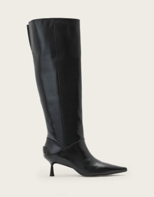 AllSaints - Odyssey - Stiefel in Schwarz mit niedrigem Absatz