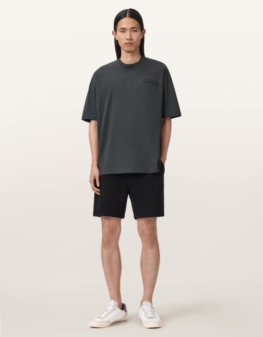 AllSaints - Odyssey - T-shirt nero slavato con logo e stampa sul retro, 4 di 4