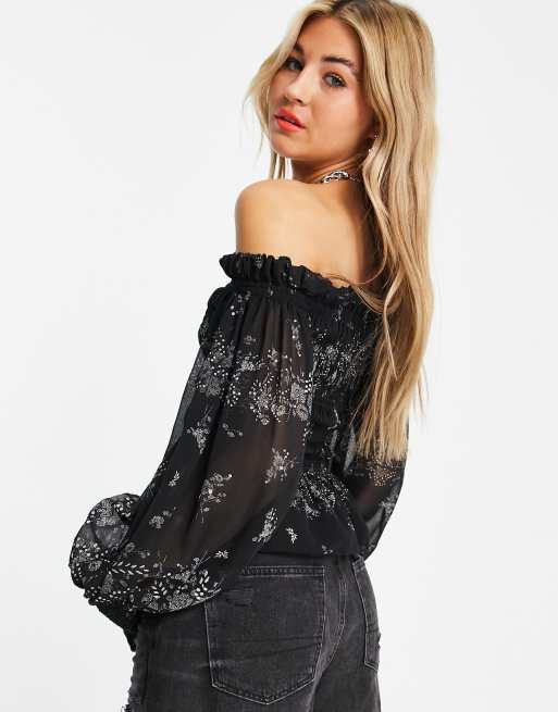 All saints off 2025 the shoulder top