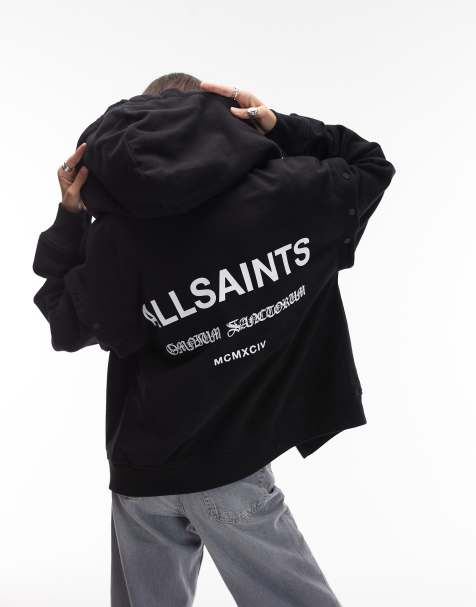 Allsaints Omnium amphia hoodie in black - BLACK - view 1