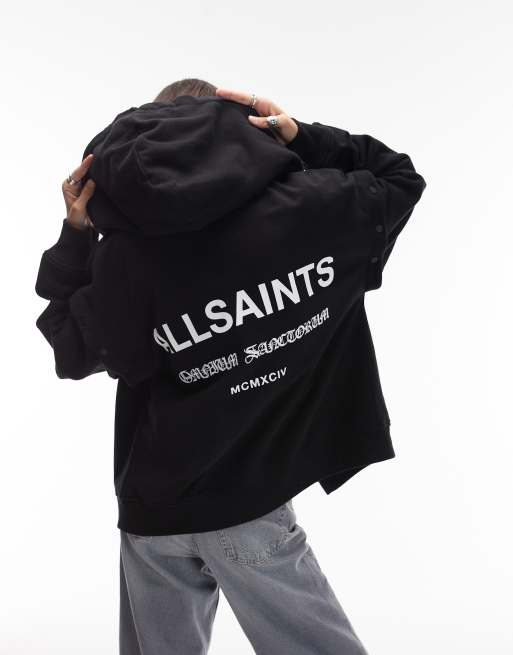 Allsaints Omnium amphia hoodie in black - BLACK