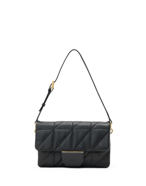 AllSaints – Ondine – Gesteppte Schultertasche in Schwarz - view 1