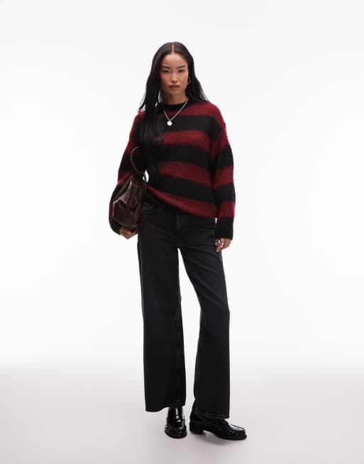 AllSaints - Onyx - Maglione rosso e nero a righe , 2 di 4