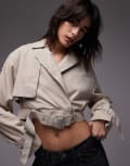 [AllSaints] AllSaints Ophelia suede jacket in silver birch grey 2-4 SILVER BIRCH GREY