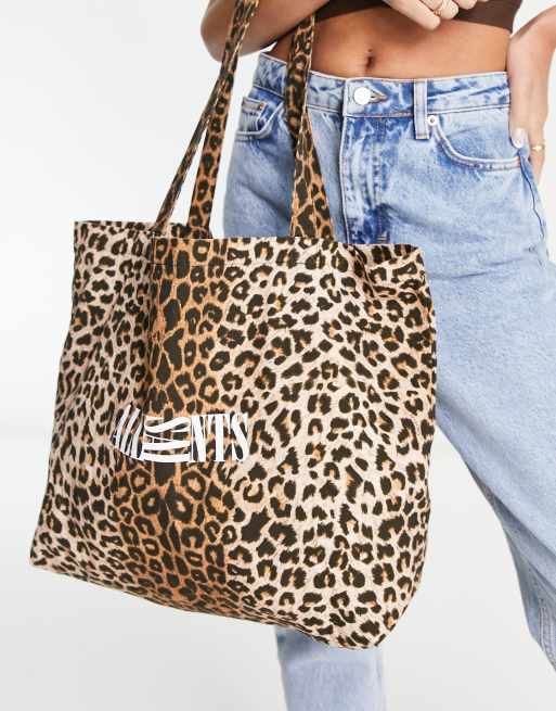 AllSaints opposite tote bag in leopard print