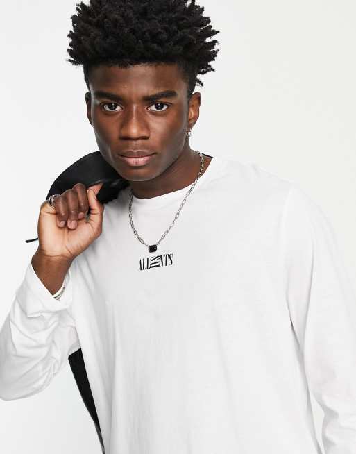 AllSaints - Opposition - Top a maniche lunghe bianco 