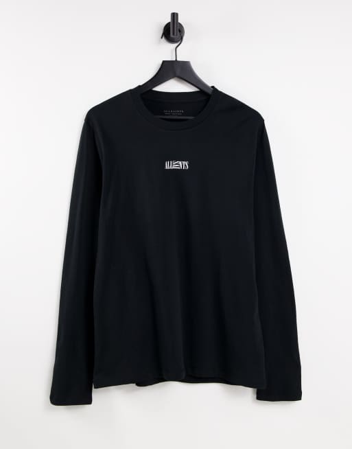AllSaints - Opposition - Top nero a maniche lunghe 