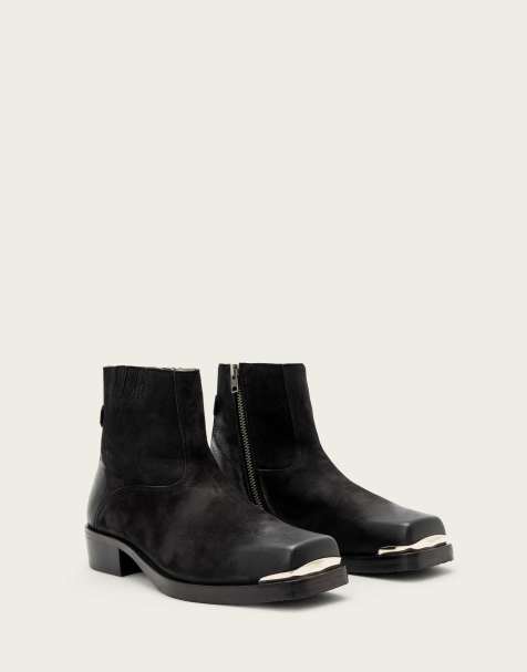 AllSaints – Orla – Stiefel in Schwarz mit Zehenkappe - view 1