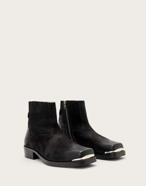 AllSaints – Orla – Stiefel in Schwarz mit Zehenkappe