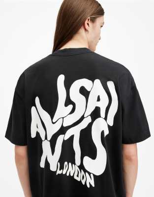 AllSaints Orlando back print t-shirt in black