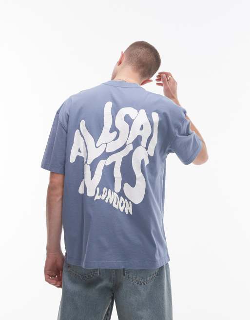 AllSaints Orlando back print t-shirt in blue