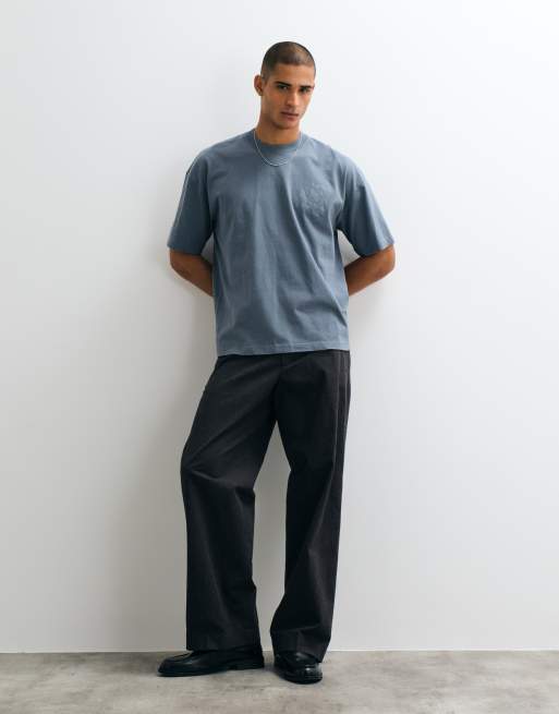AllSaints Orlando cotton short sleeve graphic logo t-shirt with back print in light blue, 3 of 5