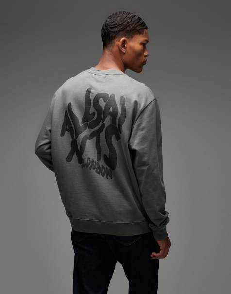 AllSaints Orlando crew neck sweatshirt in green - view 1