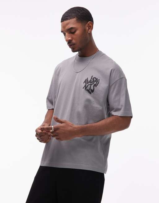 AllSaints Orlando crew neck T-shirt in gray, 3 of 5